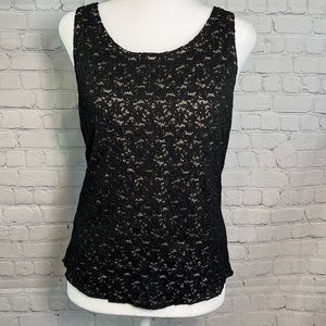 Elegant Black Lace Tank Top
